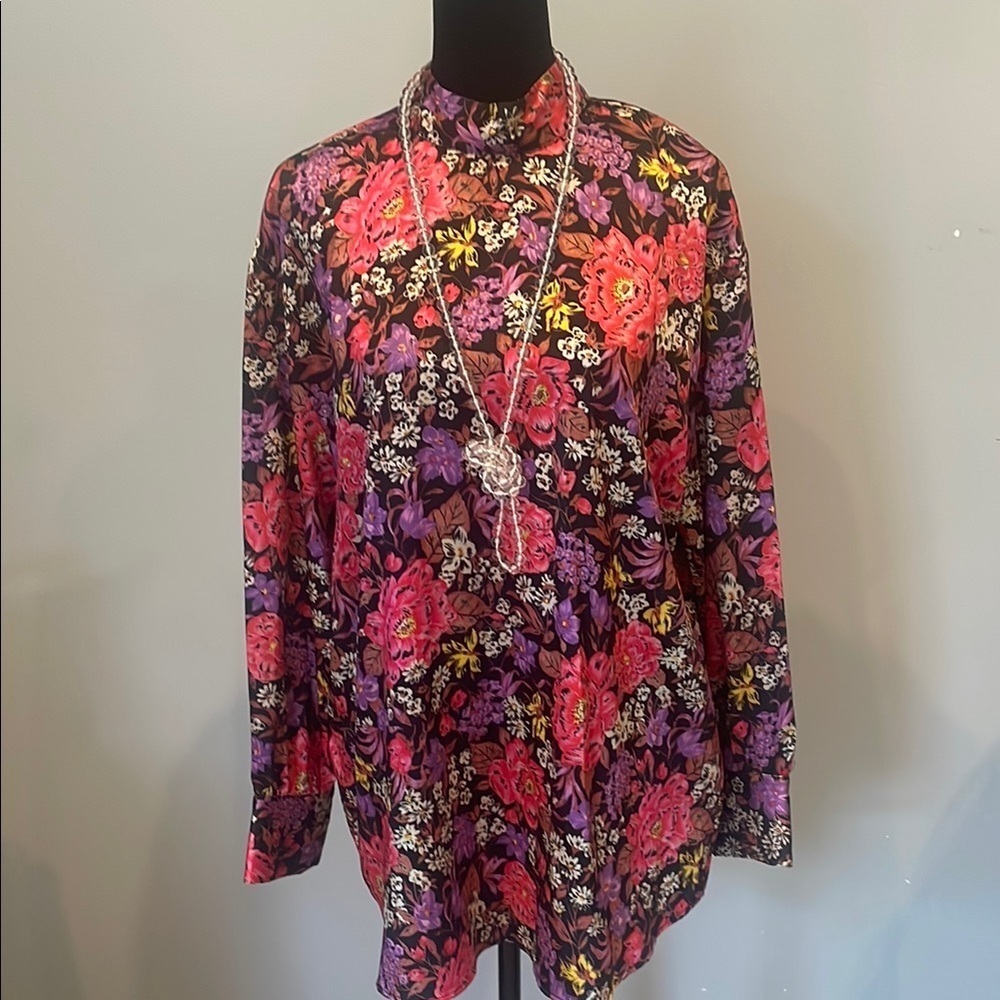 Floral Long Sleeve Blouse Zara small new